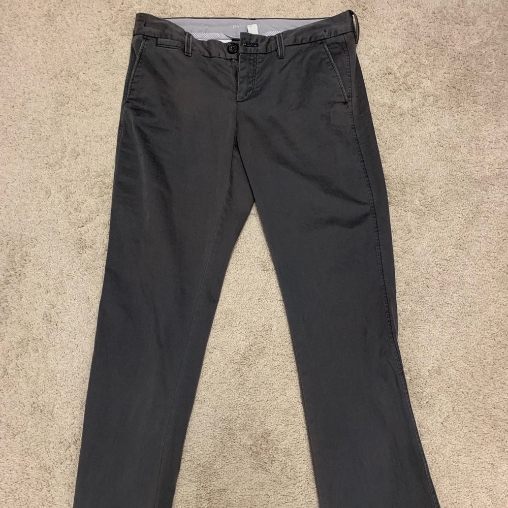 Gray Banana Republic pants.